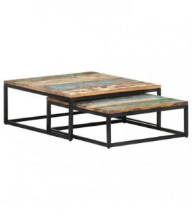 vidaXL Nesting Coffee Tables 2 pcs Solid Reclaimed Wood