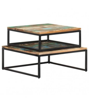 vidaXL Nesting Coffee Tables 2 pcs Solid Reclaimed Wood