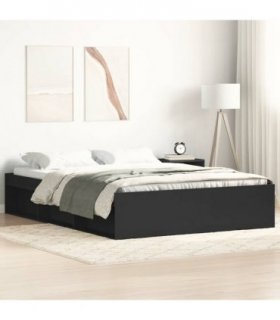 vidaXL Bed Frame without Mattress Black 135x190 cm Double