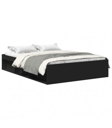 vidaXL Bed Frame without Mattress Black 135x190 cm Double