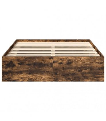 vidaXL Bed Frame without Mattress Smoked Oak 135x190 cm Double
