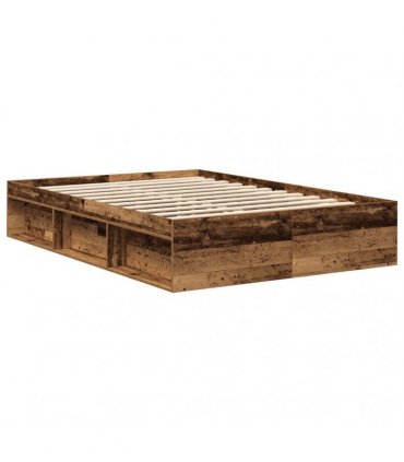 vidaXL Bed Frame without Mattress Smoked Oak 135x190 cm Double