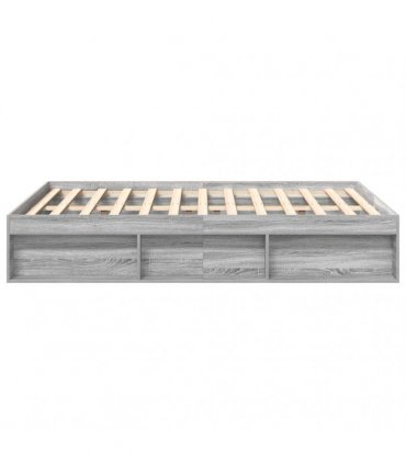vidaXL Bed Frame without Mattress Grey Sonoma 135x190 cm Double