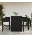 vidaXL 5 Piece Garden Bar Set with Cushions Black Poly Rattan