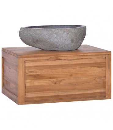 vidaXL Wall-mounted Bathroom Cabinet 60x45x30 cm Solid Teak Wood