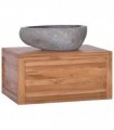 vidaXL Wall-mounted Bathroom Cabinet 60x45x30 cm Solid Teak Wood