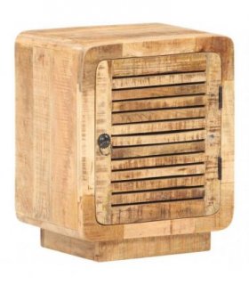 vidaXL Bedside Cabinet 40x30x50 cm Rough Mango Wood