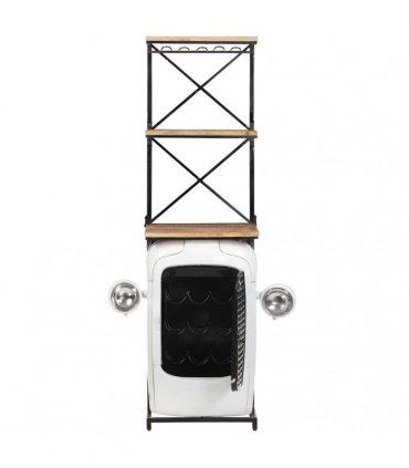vidaXL Tractor Wine Cabinet White 49x31x172 cm Rough Mango Wood