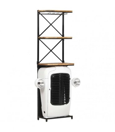 vidaXL Tractor Wine Cabinet White 49x31x172 cm Rough Mango Wood