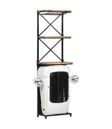 vidaXL Tractor Wine Cabinet White 49x31x172 cm Rough Mango Wood