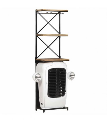 vidaXL Tractor Wine Cabinet White 49x31x172 cm Rough Mango Wood
