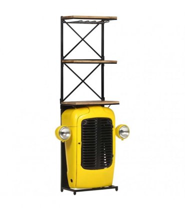 vidaXL Tractor Wine Cabinet Yellow 49x31x172 cm Solid Mango Wood
