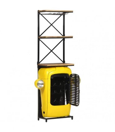 vidaXL Tractor Wine Cabinet Yellow 49x31x172 cm Solid Mango Wood