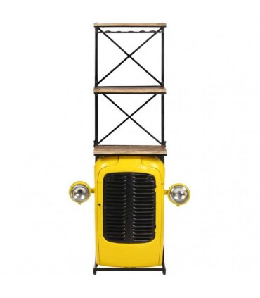 vidaXL Tractor Wine Cabinet Yellow 49x31x172 cm Solid Mango Wood