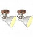 vidaXL Industrial Wall/Ceiling Lamps 2 pcs Silver 20x25 cm E27