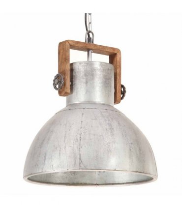 vidaXL Industrial Hanging Lamp 25 W Silver Round 40 cm E27