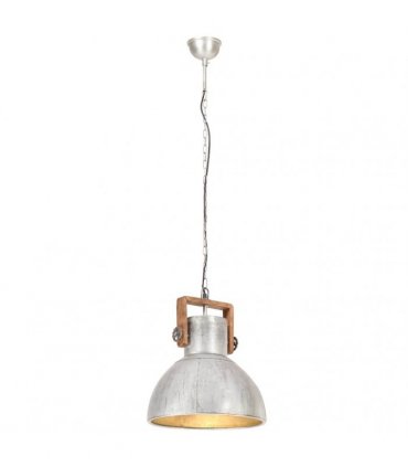 vidaXL Industrial Hanging Lamp 25 W Silver Round 40 cm E27