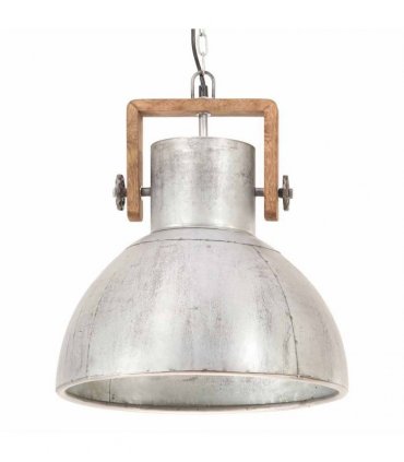 vidaXL Industrial Hanging Lamp 25 W Silver Round 40 cm E27