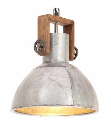 vidaXL Industrial Hanging Lamp 25 W Silver Round 30 cm E27