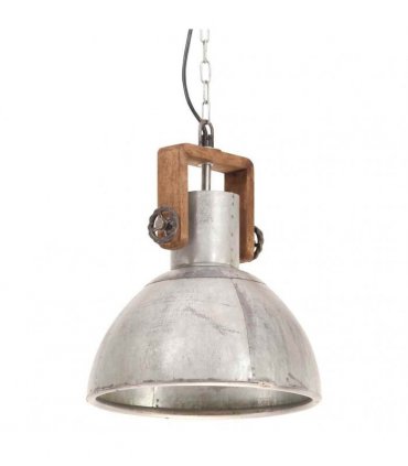 vidaXL Industrial Hanging Lamp 25 W Silver Round 30 cm E27