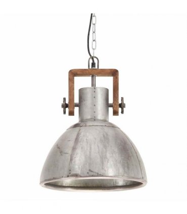 vidaXL Industrial Hanging Lamp 25 W Silver Round 30 cm E27