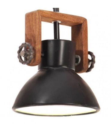 vidaXL Industrial Hanging Lamp 25 W Black Round 19 cm E27