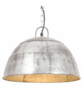 vidaXL Industrial Vintage Hanging Lamp 25 W Silver Round 41 cm E27