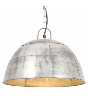 vidaXL Industrial Vintage Hanging Lamp 25 W Silver Round 41 cm E27