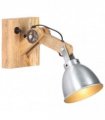 vidaXL Wall Lamp E27 Silver Solid Mango Wood and Iron