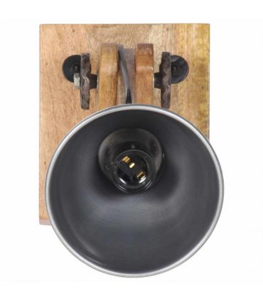 vidaXL Wall Lamp E27 Silver Solid Mango Wood and Iron