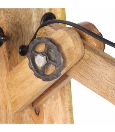 vidaXL Wall Lamp E27 Silver Solid Mango Wood and Iron