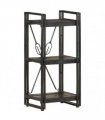 vidaXL 3-Tier Bookcase Black 40x30x80 cm Solid Mango Wood