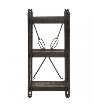 vidaXL 3-Tier Bookcase Black 40x30x80 cm Solid Mango Wood