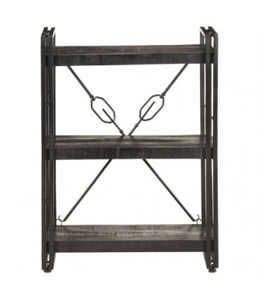 vidaXL 3-Tier Bookcase Black 60x30x80 cm Solid Mango Wood