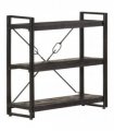 vidaXL 3-Tier Bookcase Black 90x30x80 cm Solid Mango Wood
