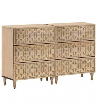 vidaXL Side Cabinets 2 pcs 60x33x75 cm Solid Wood Mango
