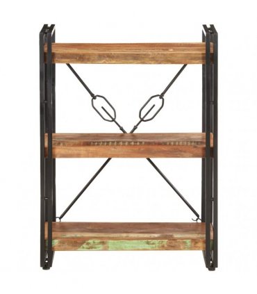 vidaXL 3-Tier Bookcase 60x30x80 cm Solid Reclaimed Wood