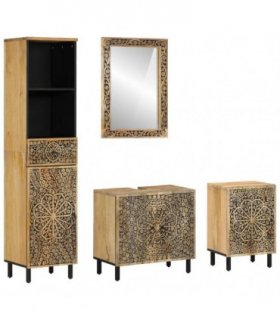 vidaXL 4 Piece Bathroom Furniture Set Solid Wood Mango