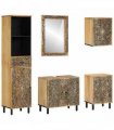 vidaXL 5 Piece Bathroom Furniture Set Solid Wood Mango