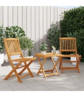 vidaXL 3 Piece Folding Garden Dining Set Solid Wood Acacia