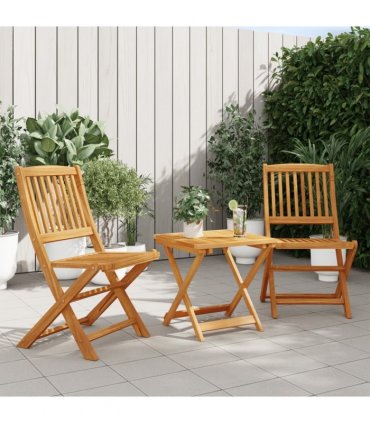 vidaXL 3 Piece Folding Garden Dining Set Solid Wood Acacia