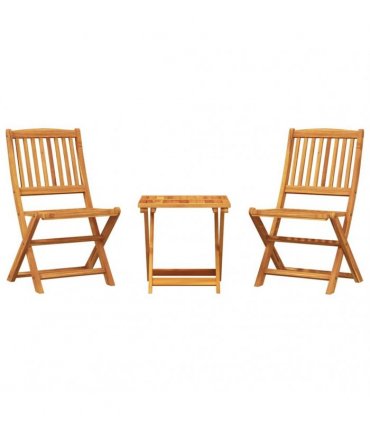 vidaXL 3 Piece Folding Garden Dining Set Solid Wood Acacia