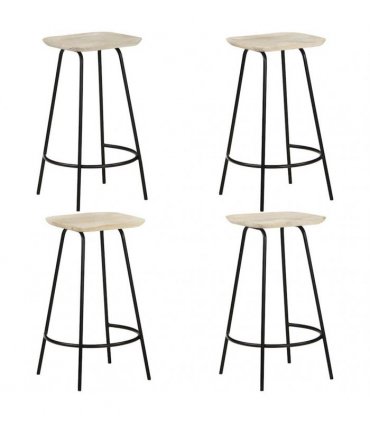 vidaXL Bar Stools 4 pcs Solid Mango Wood