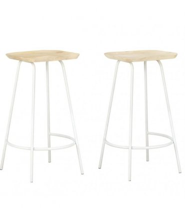 vidaXL Bar Stools 2 pcs Solid Mango Wood