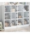 vidaXL Bookcase with Doors White 136x37x109 cm Engineered Wood