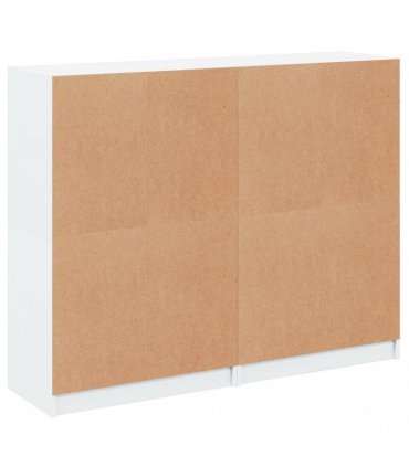 vidaXL Bookcase with Doors White 136x37x109 cm Engineered Wood