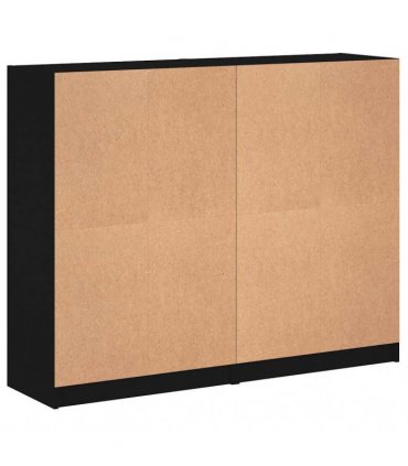 vidaXL Bookcase with Doors Black 136x37x109 cm Engineered Wood