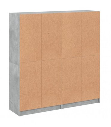 vidaXL Bookcase with Doors Concrete Grey 136x37x142 cm Engineered Wood