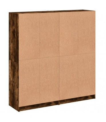 vidaXL Bookcase with Doors Smoked Oak 136x37x142 cm Engineered Wood