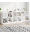 vidaXL Bookcase with Doors White 204x37x75 cm Engineered Wood